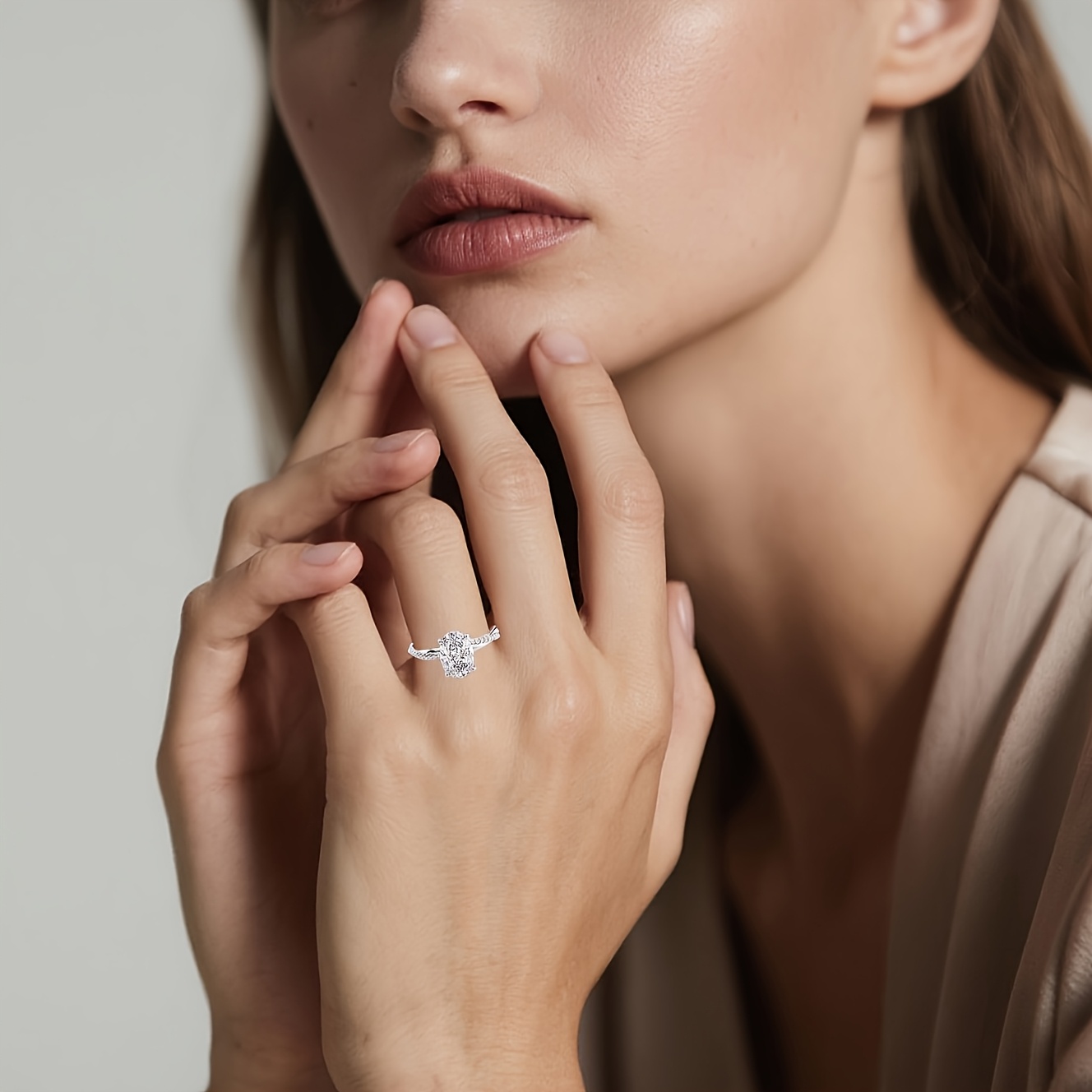 Women's 925 Sterling Silver Moissanite Infinity Cross Ring, 2Ct